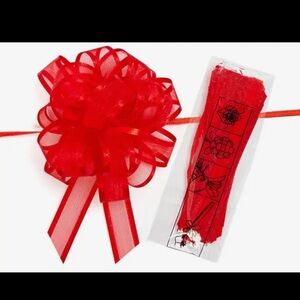 6 pack Red Sheer And Metallic Gift Pull Bows